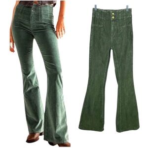 Free People Green Flare Pants